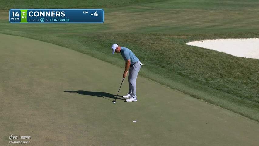 Corey Conners sinks 7-foot birdie putt on No. 14 at Valspar