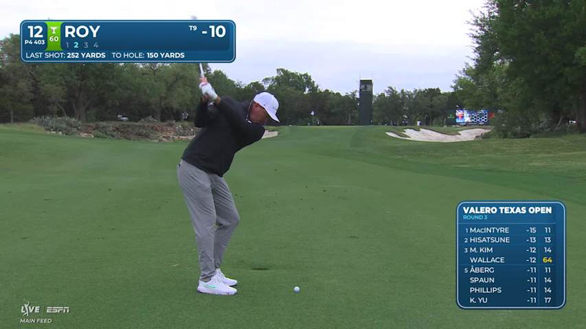 Kevin Roy hits 150-yard approach to 3 feet, sets up birdie on No. 12 at Valero