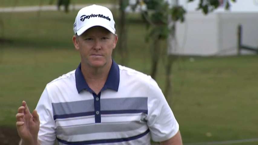 Marcus Fraser's beautiful approach yields birdie at Cadillac Championship