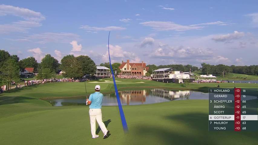 Chris Gotterup's 254-yard approach sets up birdie on No. 18 at TOUR Championship