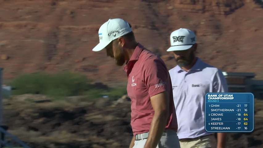 Chris Kirk sinks 9-foot birdie putt on No. 18 at Bank of Utah
