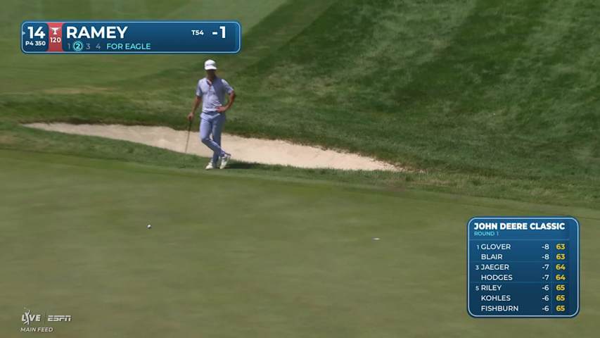 Chad Ramey's 344-yard drive sets up birdie on No. 14 at John Deere