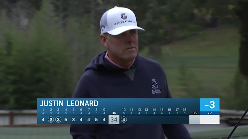 Justin Leonard makes birdie on No. 10 at Simmons Bank Championship