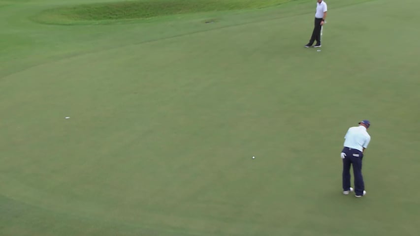 Jonathan Byrd sinks 27-foot putt for birdie at Butterfield Bermuda