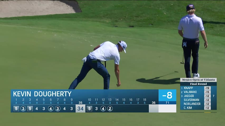 Kevin Dougherty sinks a 29-foot birdie putt at Mexico Open