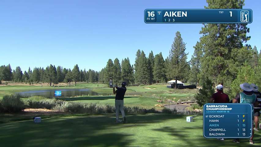 Thomas Aiken makes birdie putt on No. 16 at Barracuda