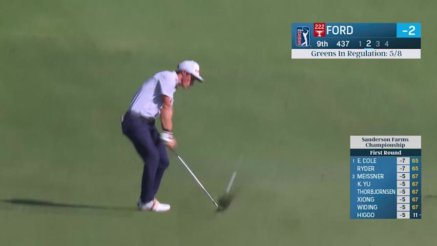 David Ford hits 101-yard approach to 4 feet, sets up birdie on No. 9 at Sanderson Farms