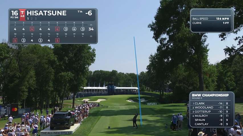 Ryo Hisatsune sinks 64-foot birdie putt on No. 16 at BMW Championship