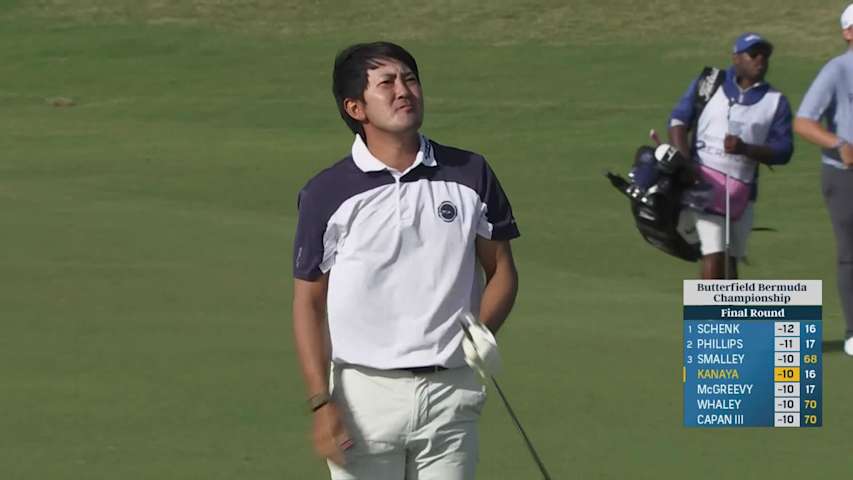 Takumi Kanaya makes birdie on No. 17 at Butterfield Bermuda