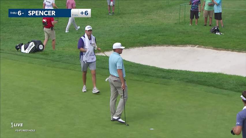 Andy Spencer sends tee shot to 2-feet at Rocket Mortgage