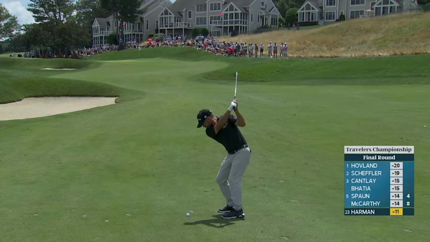 Brian Harman's 103-yard approach sets up birdie on No. 1 at Travelers