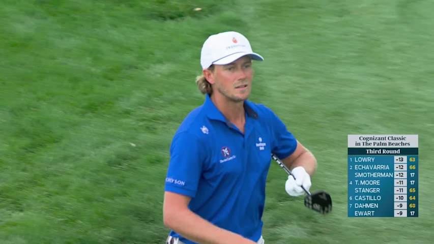 Austin Smotherman hits 225-yard approach to 16 feet, sets up birdie on No. 18 at Cognizant Classic