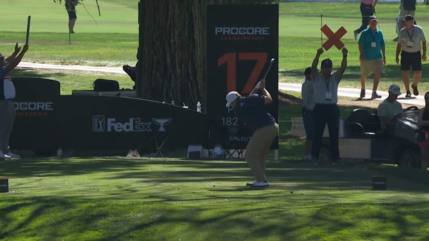 Ben Taylor throws dart on te shot to set up birdie at Procore