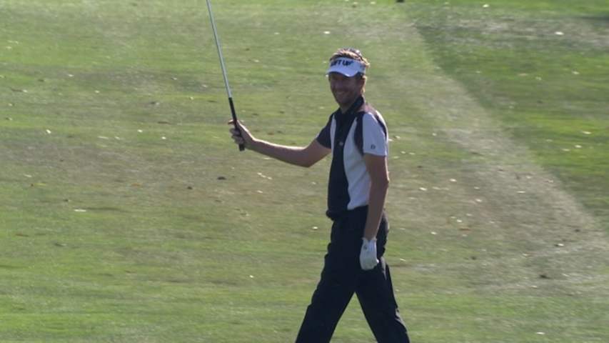 David Lynn's incredible hole out for eagle at Farmers