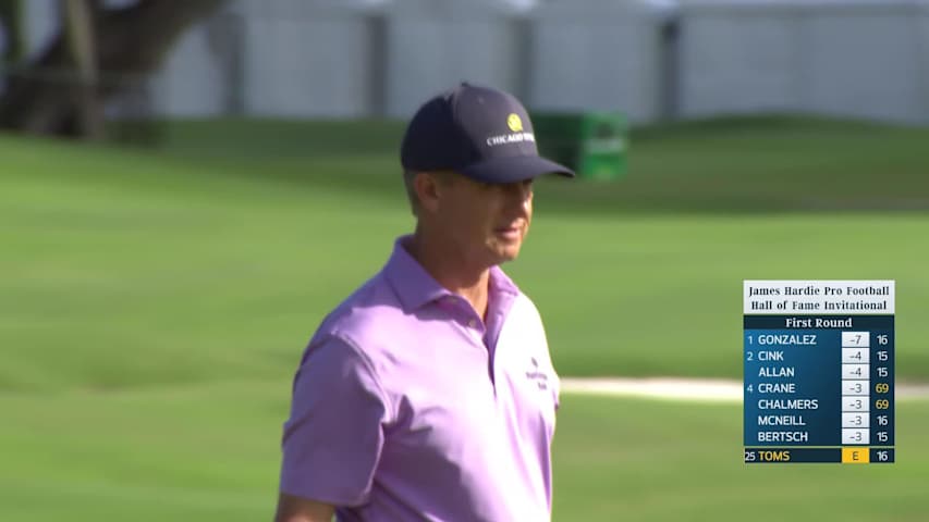 David Toms makes birdie putt on No. 17 at James Hardie Pro Football Hall of Fame Invitational
