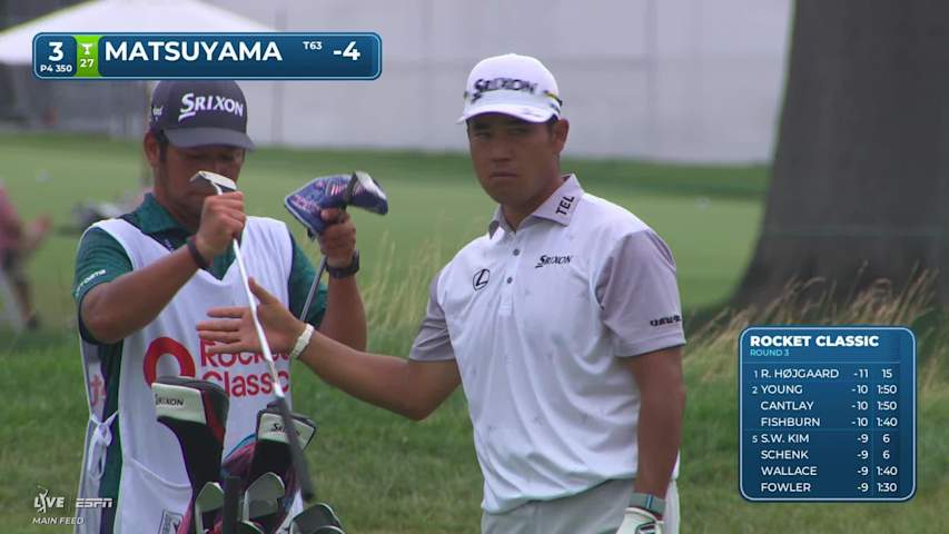 Hideki Matsuyama gets up-and-down from 98 yards for birdie on No. 3 at Rocket Classic