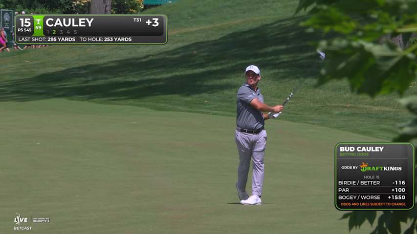 Bud Cauley reaches par-5 No. 15 in two, makes birdie at the Memorial