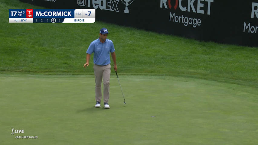 Ryan McCormick makes 8-foot putt for birdie at Rocket Mortgage