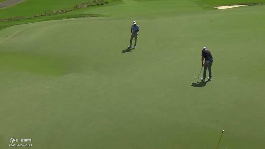 Taylor Pendrith sinks 25-foot birdie putt on No. 3 at Wyndham