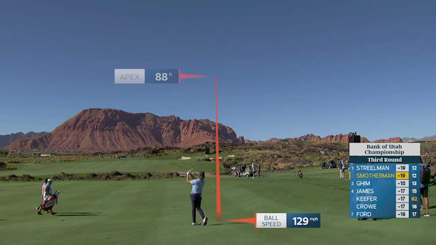 Austin Smotherman's 195-yard approach sets up birdie on No. 13 at Bank of Utah