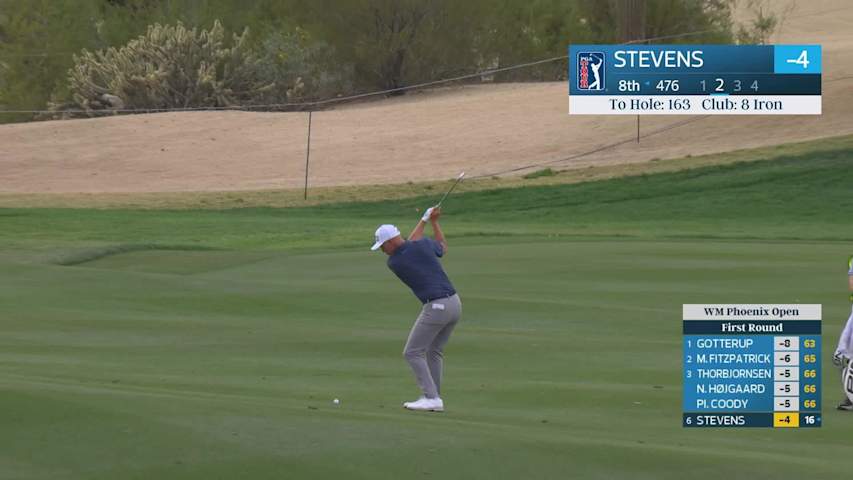 Sam Stevens hits 162-yard approach to 4 feet, makes birdie on No. 8 at WM Phoenix Open