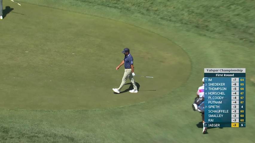 Stephan Jaeger holes out from 79 feet for birdie on No. 14 at Valspar