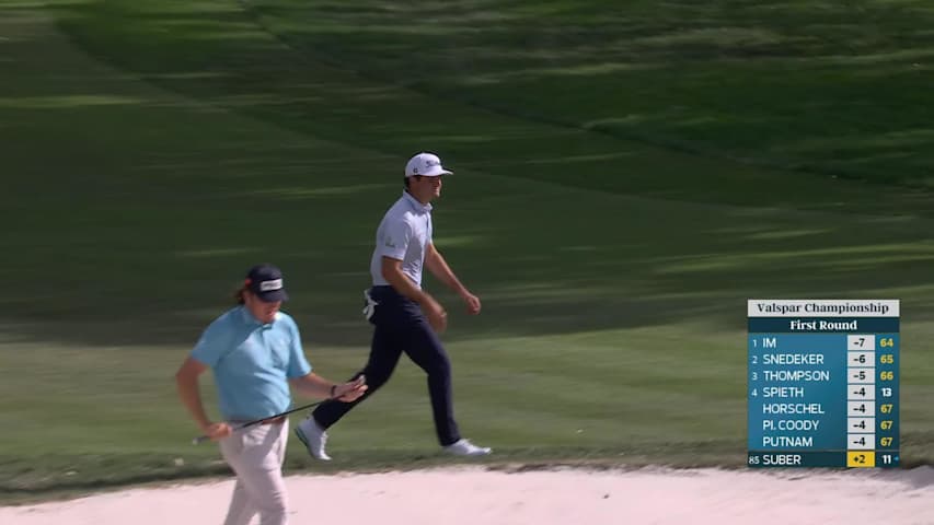 Jackson Suber holes out 98-foot fairway shot for birdie on No. 2 at Valspar