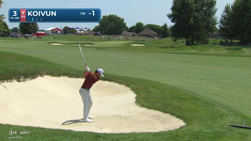 Jackson Koivun sinks 38-foot putt for birdie on No. 3 at 3M Open