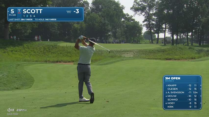 Adam Scott makes birdie on No. 5 at 3M Open