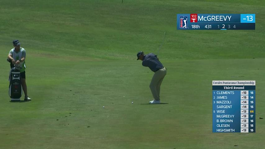 Max McGreevy's 126-yard approach sets up birdie on No. 18 at Corales Puntacana