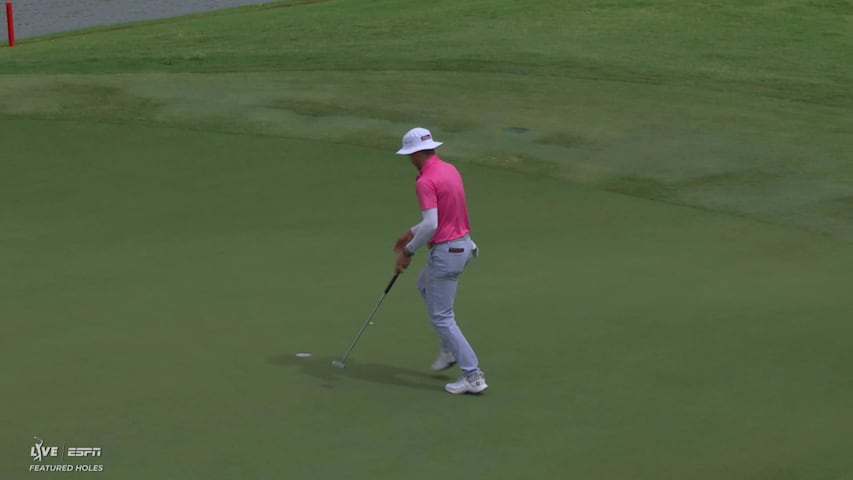 Peter Malnati sinks 8-foot putt for birdie on No. 14 at THE CJ CUP