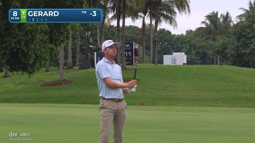 Ryan Gerard drains 9-foot birdie putt on No. 8 at Cadillac