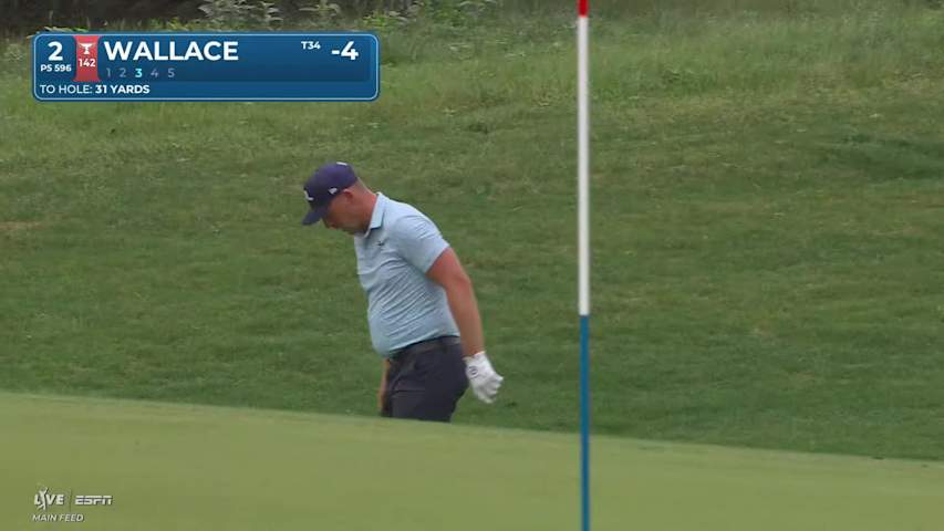 Matt Wallace drains 3-foot birdie putt on No. 2 at Valero