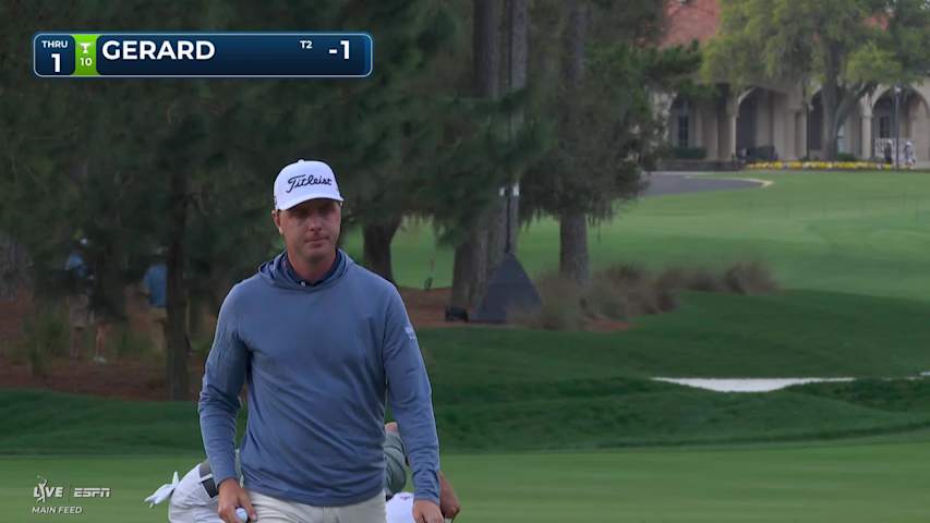 Ryan Gerard drains 14-foot birdie putt on No. 1 at THE PLAYERS