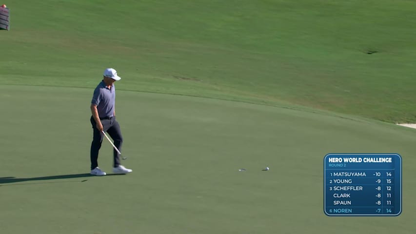 Alex Noren makes birdie at par-5 15th at Hero World Challenge
