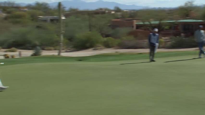 Hiroyuki Fujita makes lengthy par putt at Cologuard