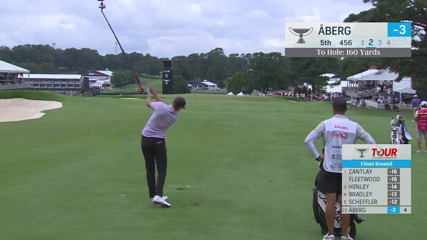 Ludvig Åberg makes birdie on No. 5 at TOUR Championship