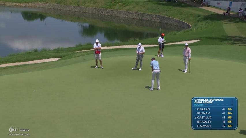 Mason Howell drains 19-foot putt for birdie on No. 13 at Charles Schwab