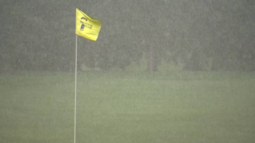 With play suspended, Derek Barron leads by one at Syncrude