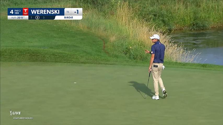 Richy Werenski sinks a 20-foot birdie putt at 3M Open