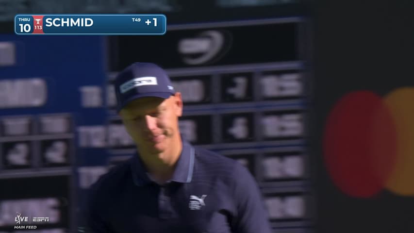 Matti Schmid drains 31-foot birdie putt on No. 10 at The Genesis