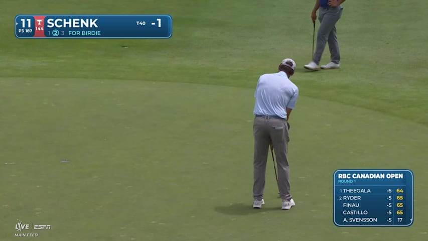 Adam Schenk hits tee shot to 11 feet, sets up birdie on No. 11 at RBC Canadian