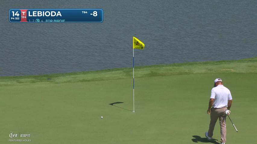 Hank Lebioda sinks 4-foot birdie putt on No. 14 at THE CJ CUP