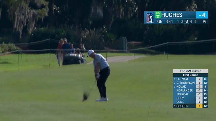 Mackenzie Hughes makes birdie on No. 4 at The RSM Classic