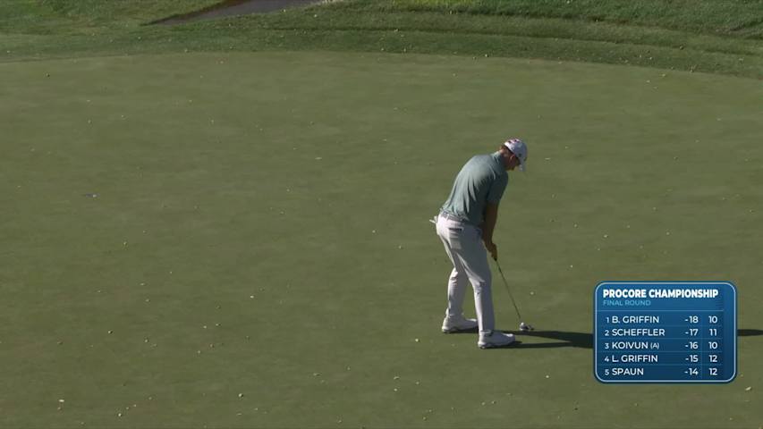 Russell Henley sinks 20-foot birdie putt on No. 14 at Procore