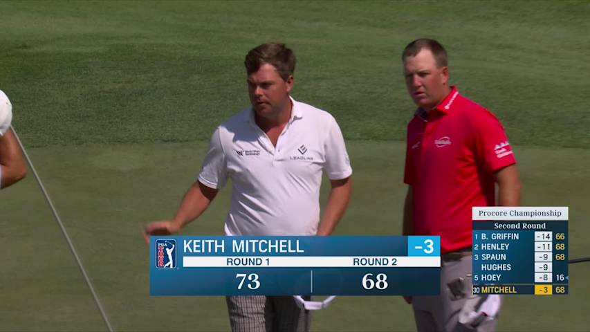Keith Mitchell sinks 6-foot birdie putt on No. 18 at Procore