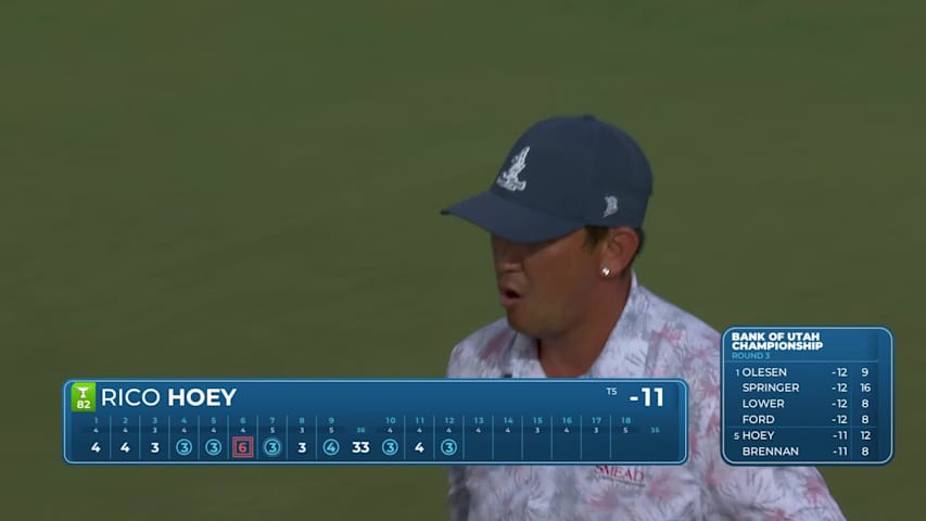 Rico Hoey sinks 11-foot birdie putt on No. 12 at Bank of Utah