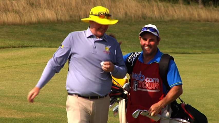 Jarrod Lyle holes out for eagle on No. 18 at Midwest Classic