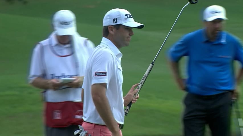 Ben Martin rolls in a 22-footer for birdie at Barbasol