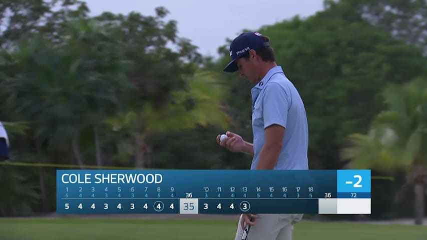 Cole Sherwood makes birdie on No. 13 at Great Abaco Classic
